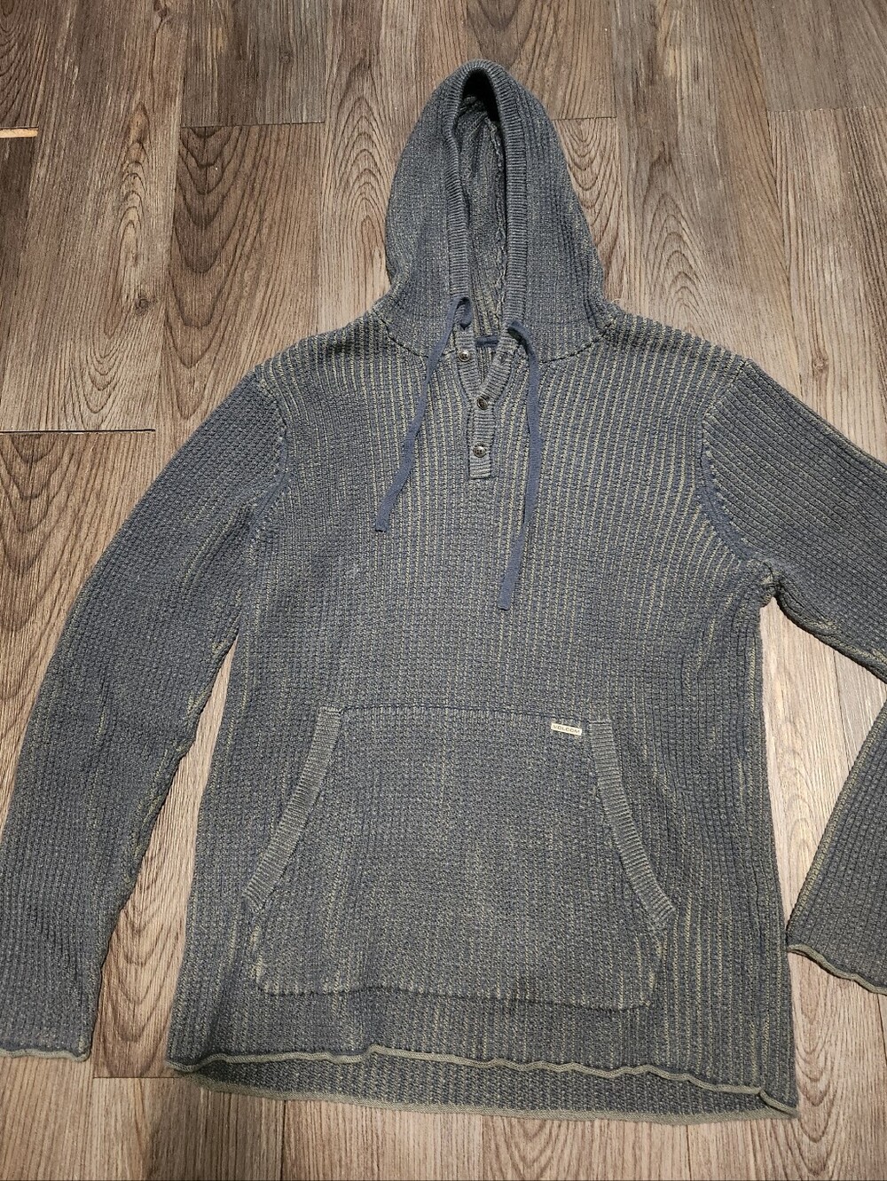 Volcom Men's Charcoal Gray Knit Hooded Pullover
